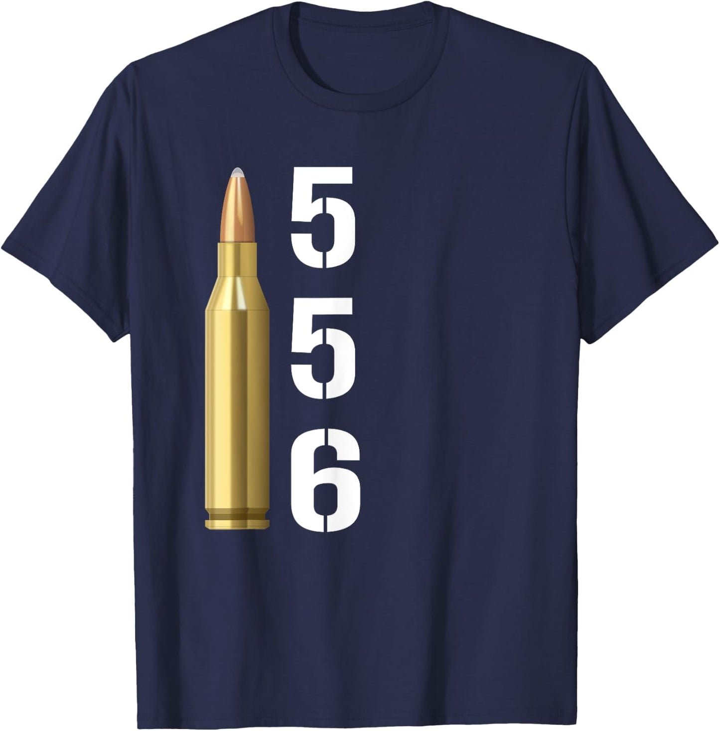 556 T Shirt Five Five Six AR-15 Rifle Gun Ammo Gift T-Shirt - T-Shirt | Navy