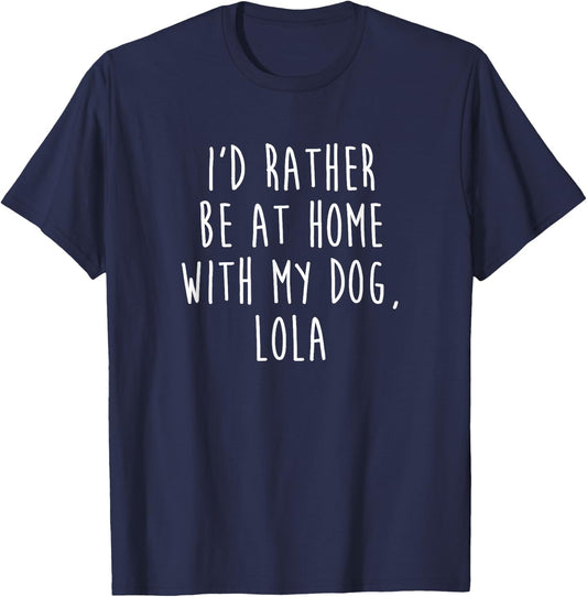 Lola Dog Name Dog Gift Women Girls Kids T-Shirt - T-Shirt | Navy