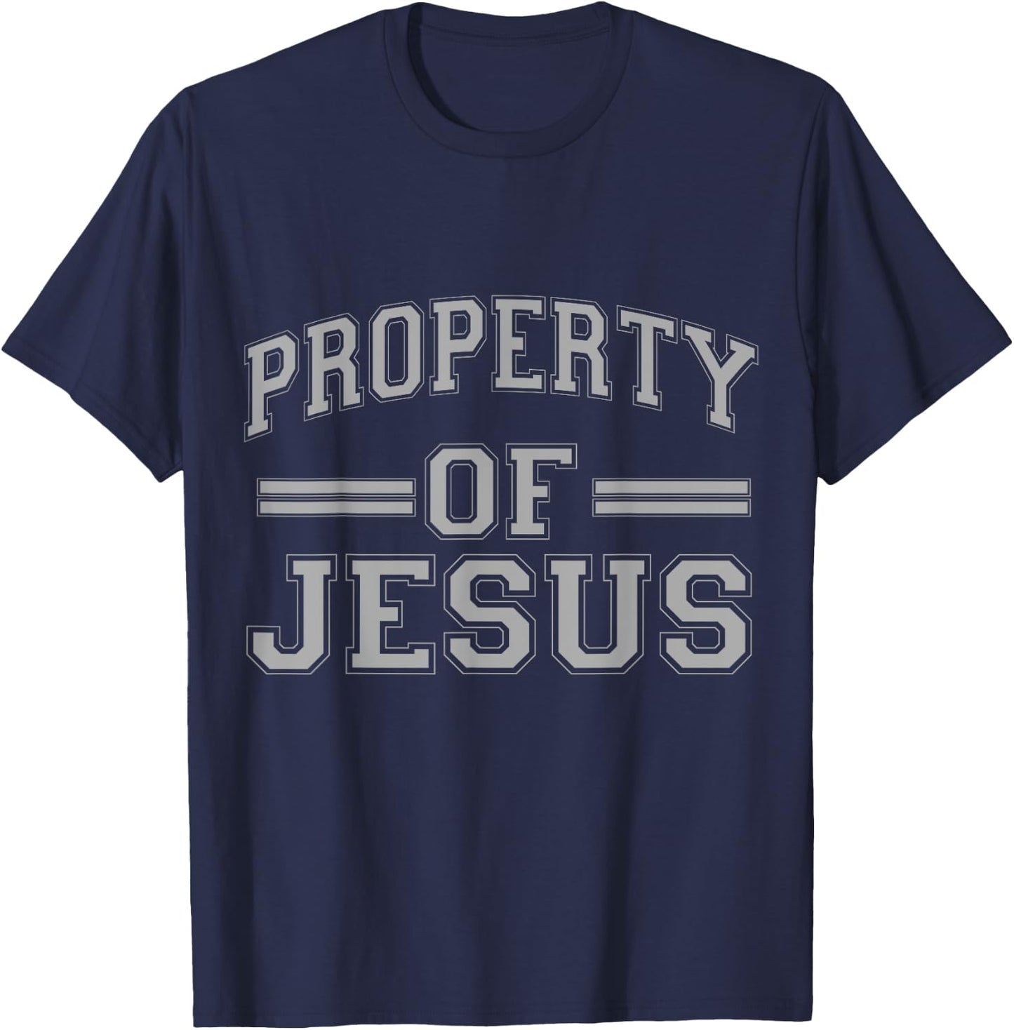 Christian T Shirts Property of Jesus (grey) T-Shirt - T-Shirt | Navy