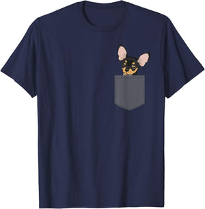 Chihuahua in Pocket design Chiwawa Lovers Gifts T-Shirt - T-Shirt | Navy