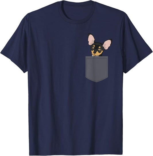 Chihuahua in Pocket design Chiwawa Lovers Gifts T-Shirt - T-Shirt | Navy
