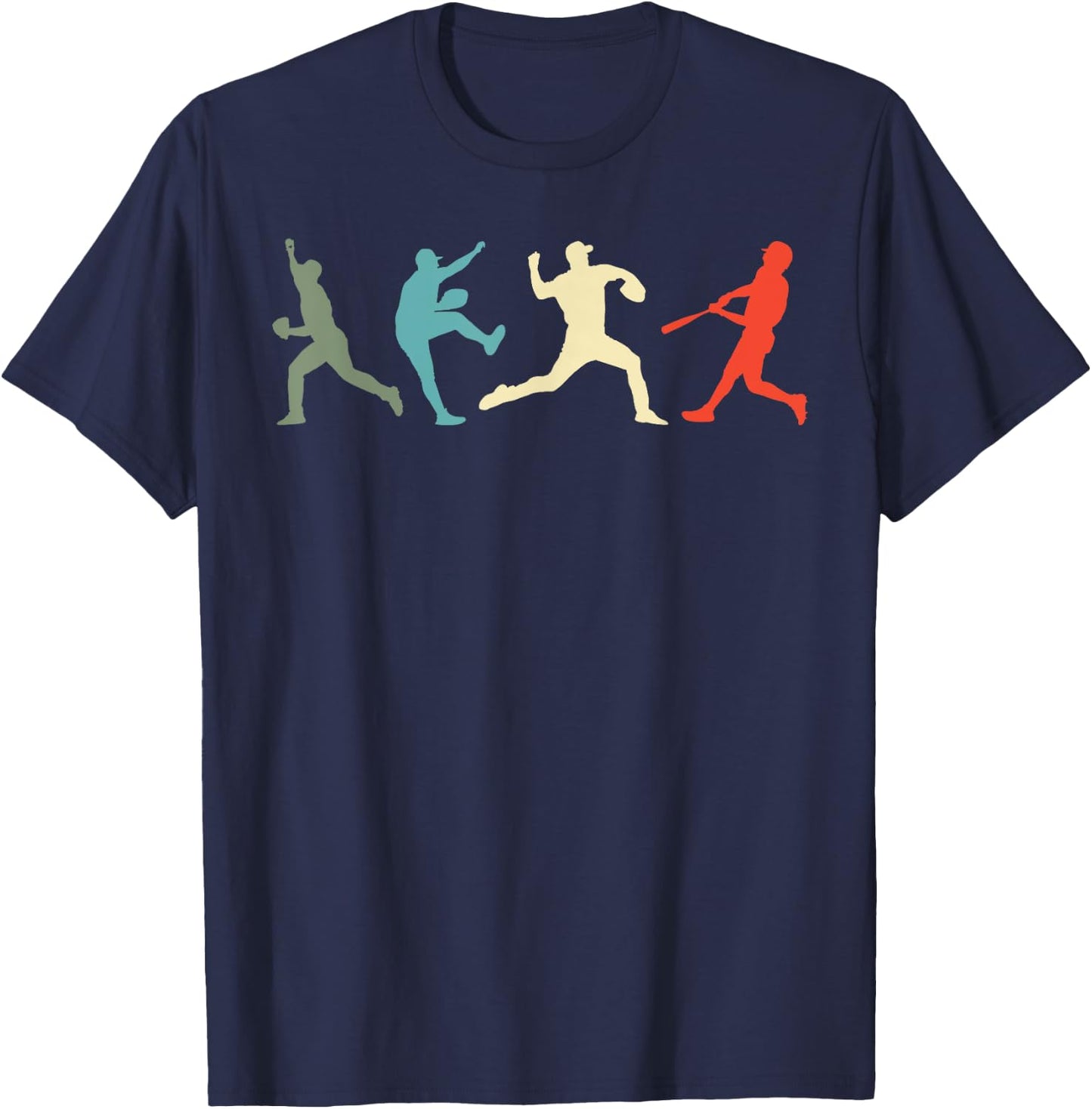 Baseball Vintage Catcher Pitcher Batter T-Shirt - T-Shirt | Navy