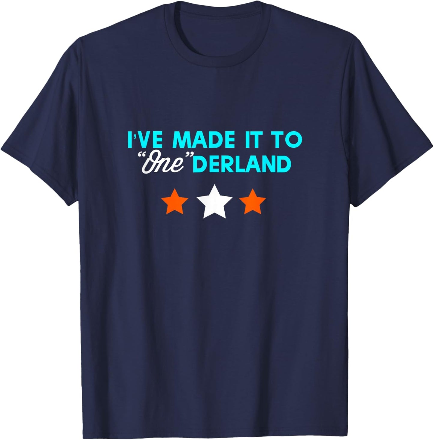 Reaching Onederland Goals Onederland Weight Loss Milestone - Black, -Adults, Small, Short Sleeve, Classic Fit, Cotton Blend T-Shirt - T-Shirt | Navy