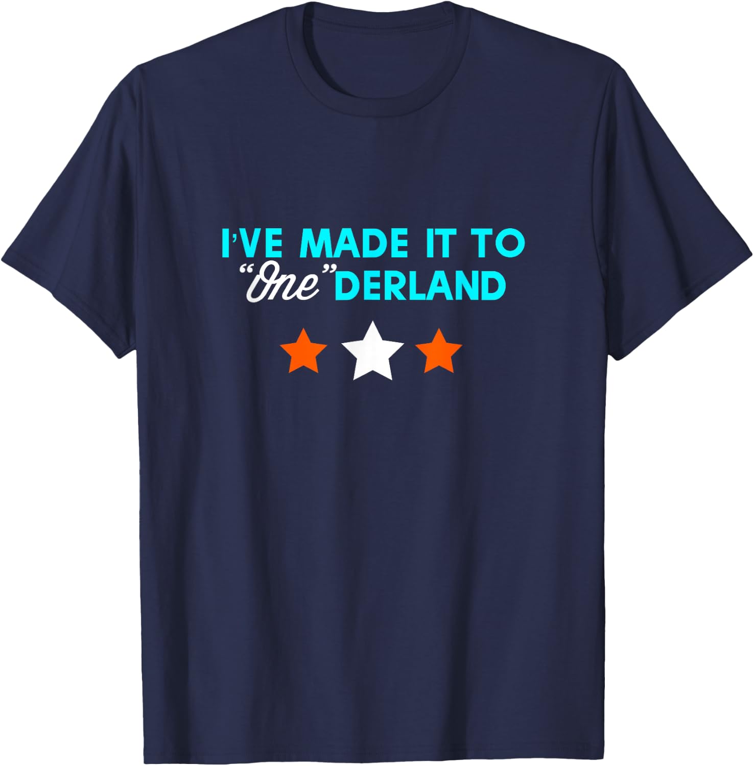 Reaching Onederland Goals Onederland Weight Loss Milestone - Black, -Adults, Small, Short Sleeve, Classic Fit, Cotton Blend T-Shirt - T-Shirt | Navy