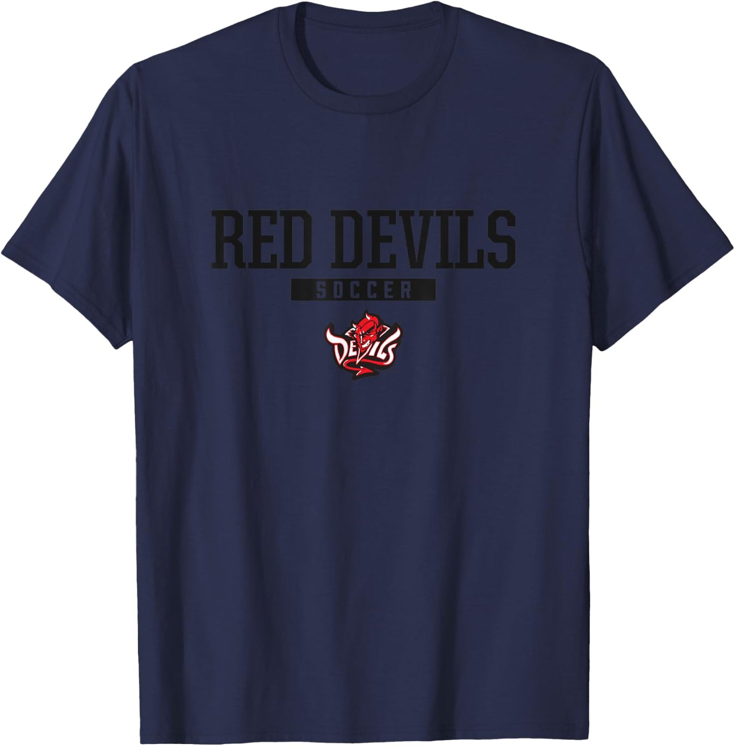 Central Red Devils Logo Soccer HS T-Shirt - T-Shirt | Navy