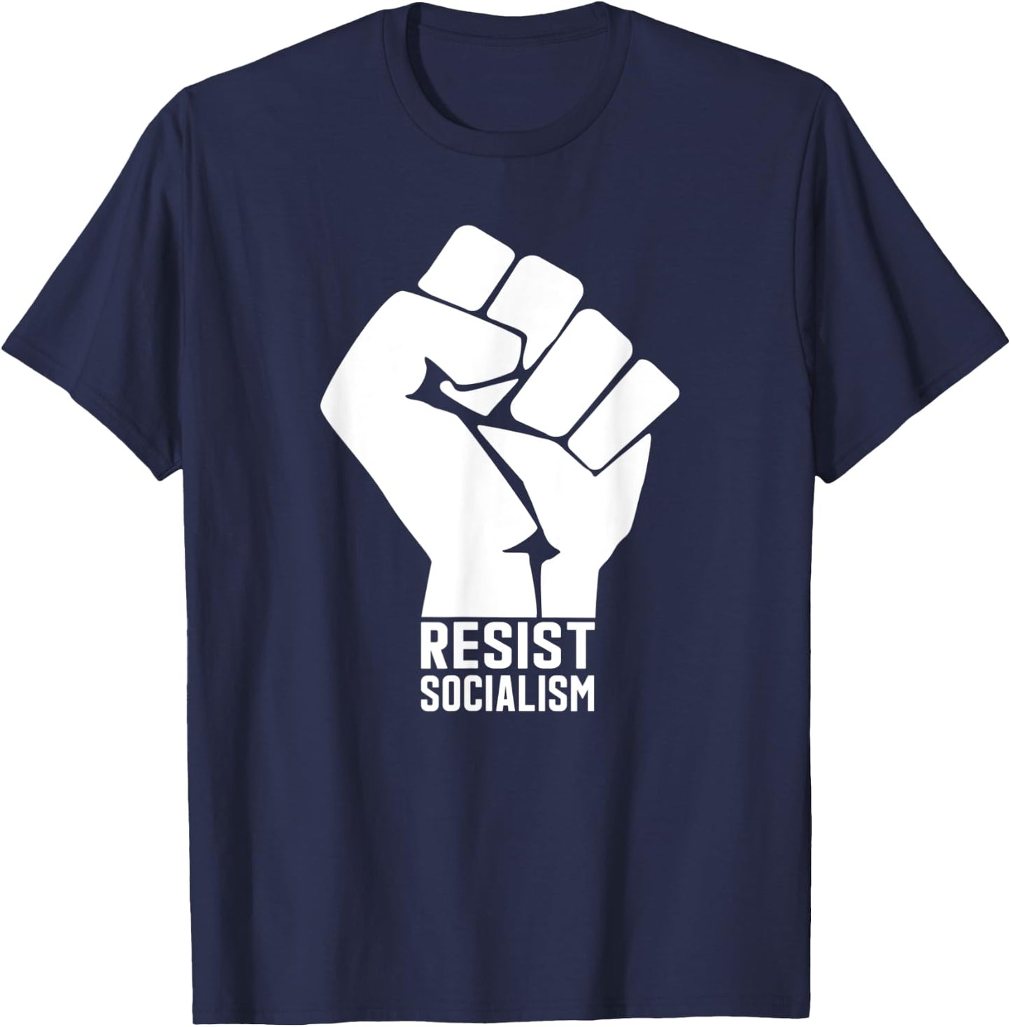 Anti Socialism Pro Democracy Shirt Resist Socialism Novelty T-Shirt - T-Shirt | Navy