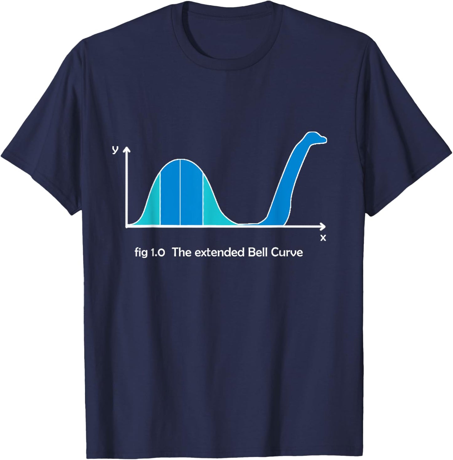 Statistics Normal Distribution Bell Curve Math Pun T-Shirt - T-Shirt | Navy