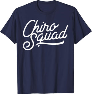 Chiro Squad Back Spine Subluxation Chiropractor Fun Print T-Shirt - T-Shirt | Navy
