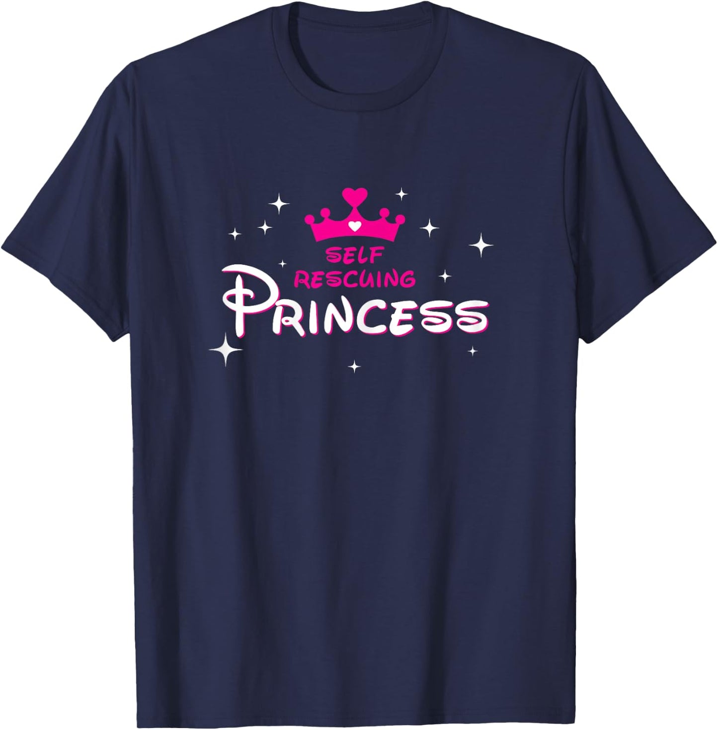 Self Rescuing Princess Shirt | Fun Strong Confident Women T-Shirt - T-Shirt | Navy