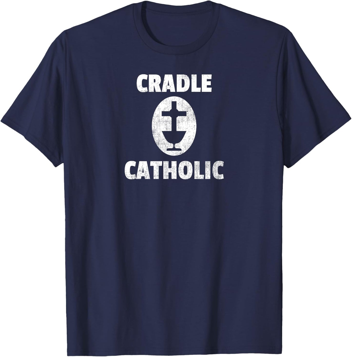 Cradle Catholic Vintage Chalice & Cross T-Shirt - T-Shirt | Navy