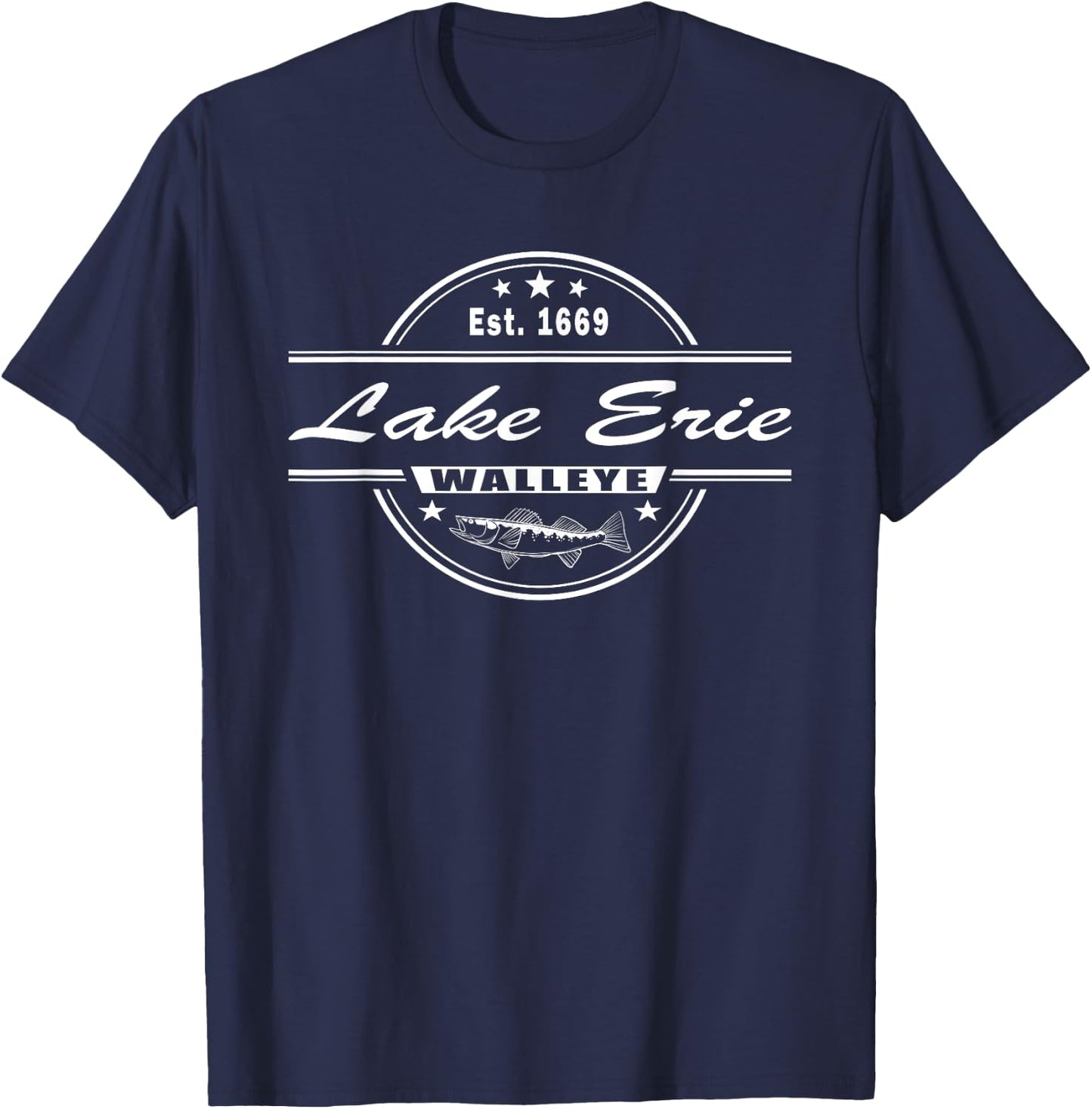 Lake Erie Walleye Fishing Souvenir Shirt for Walleye Fishing T-Shirt - T-Shirt | Navy