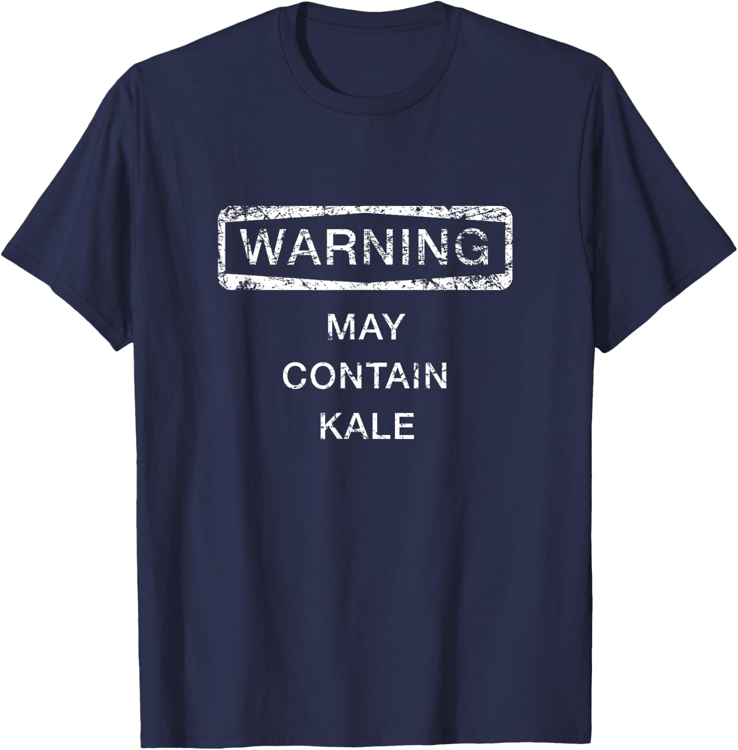 Warning May Contain Kale Shirt, Funny Cute Gift T-Shirt - T-Shirt | Navy
