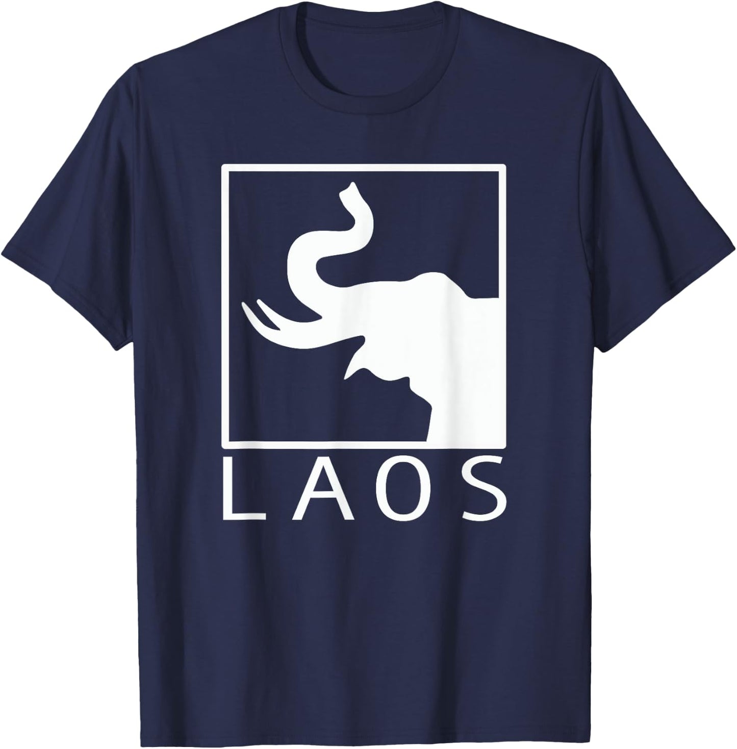 LAOS Boxed Typography | Laotian | Sabaidee | Lao Flag T-Shirt - T-Shirt | Navy