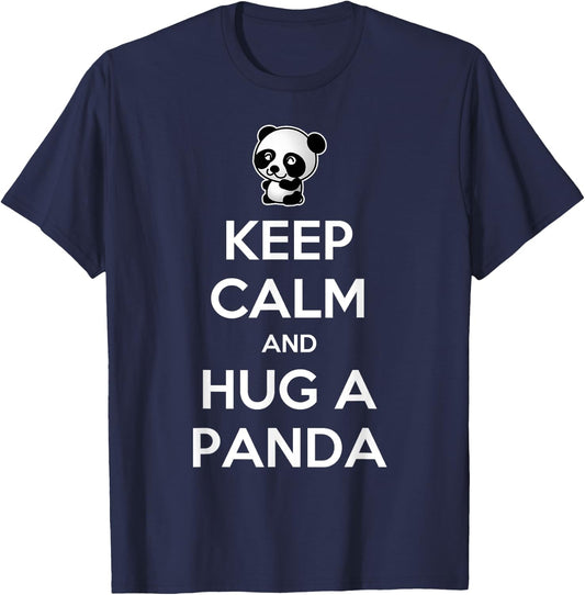 Keep Calm And Hug A Panda Christmas T-Shirt - T-Shirt | Navy
