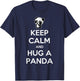 Keep Calm And Hug A Panda Christmas T-Shirt - T-Shirt | Navy