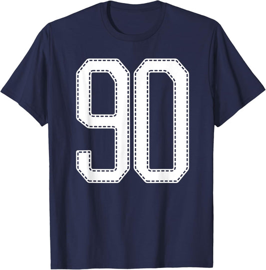 Official Team League #90 Jersey Number 90 Sports Jersey T-Shirt - T-Shirt | Navy