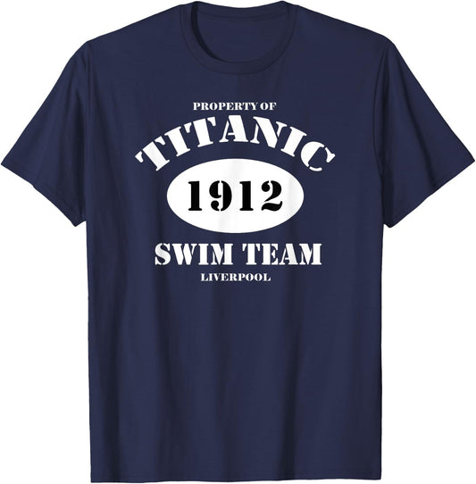 TITANIC 1912 Swim Team, Funny, Retro, T Shirt T-Shirt - T-Shirt | Navy