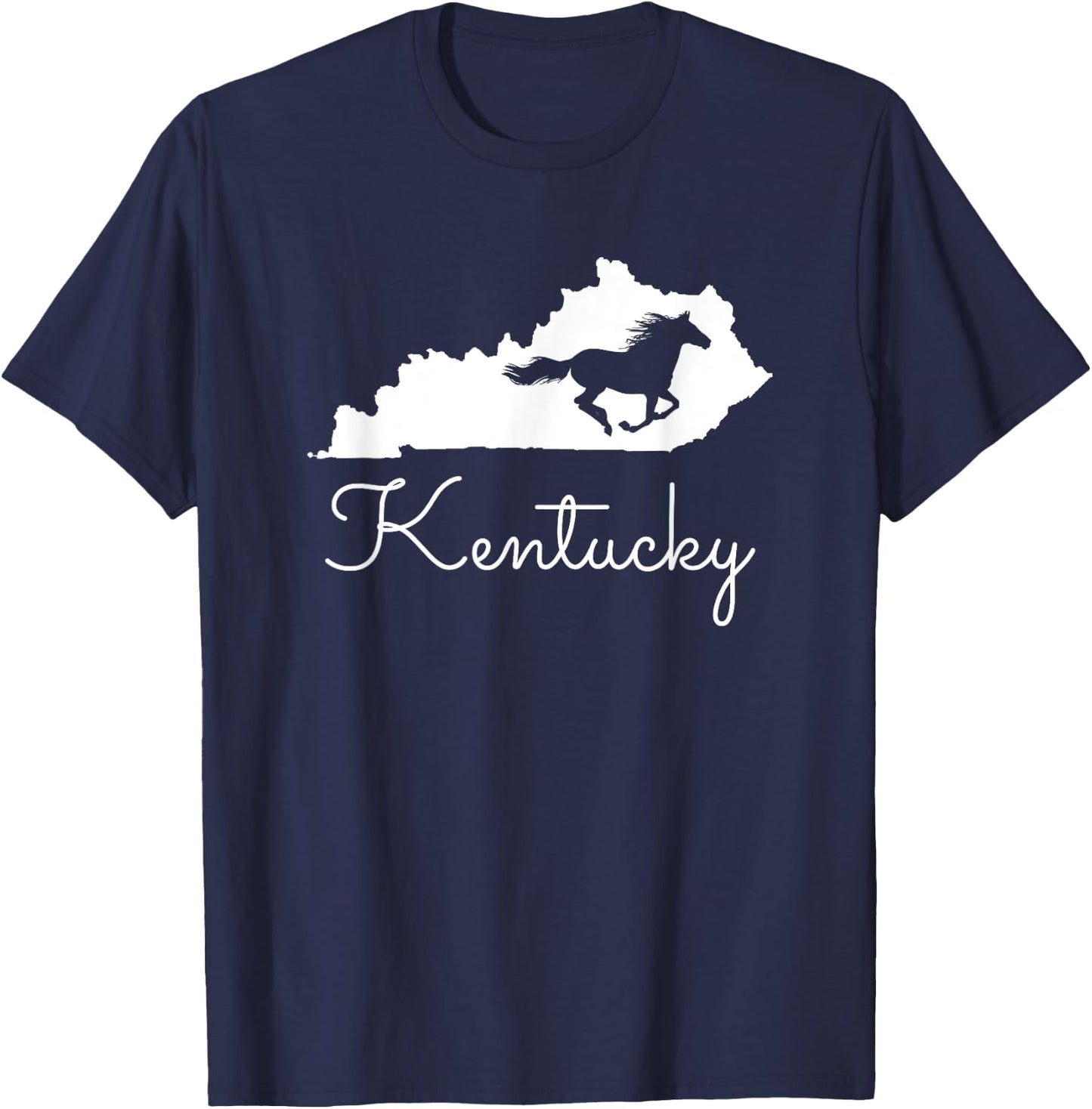 Kentucky Horse Map State T-Shirt - T-Shirt | Navy