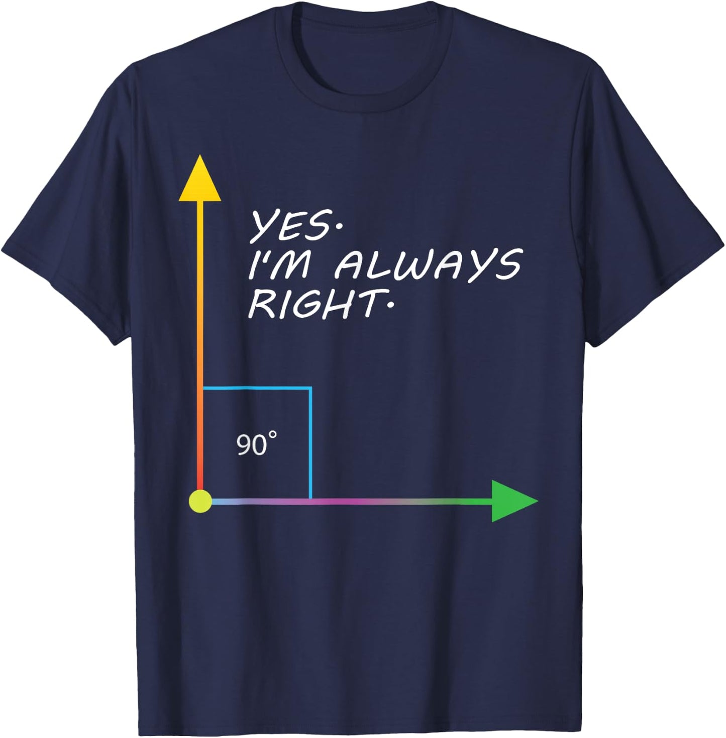Funny Yes I'm Always Right Teacher Math Gift Design T-Shirt - T-Shirt | Navy