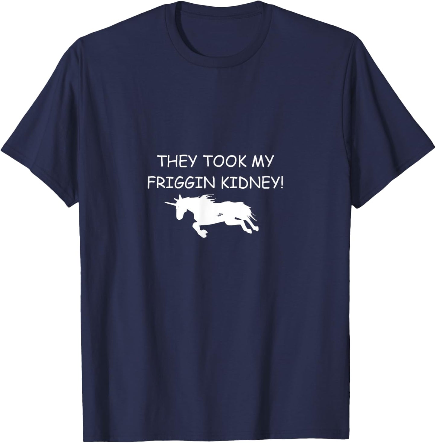 Discord Productions Kids Black Cotton Polyester - Small - Modern Unicorn Graphic Print - - Short Sleeve T-Shirt - T-Shirt | Navy