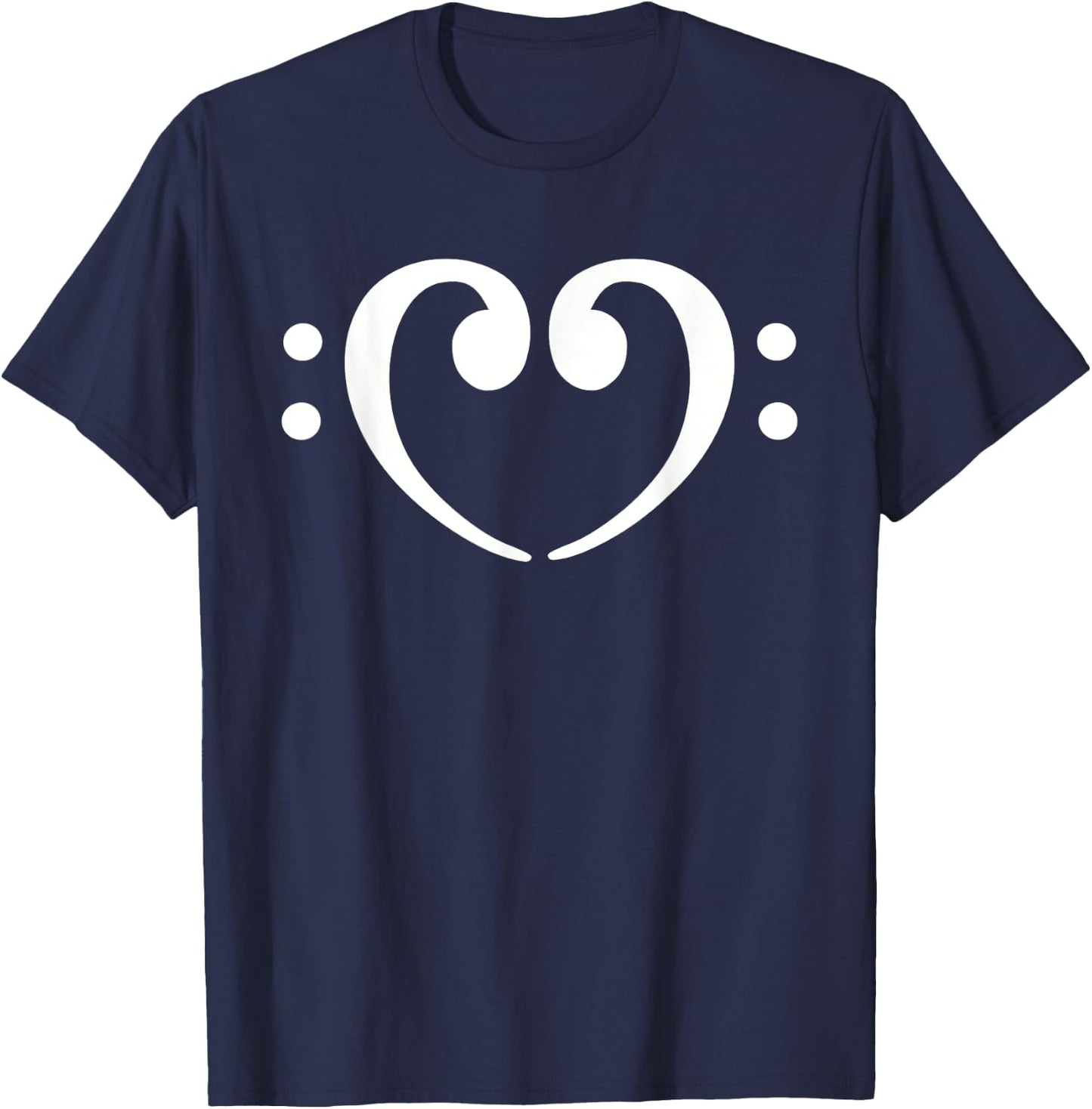 Bass clefs heart T-Shirt - T-Shirt | Navy