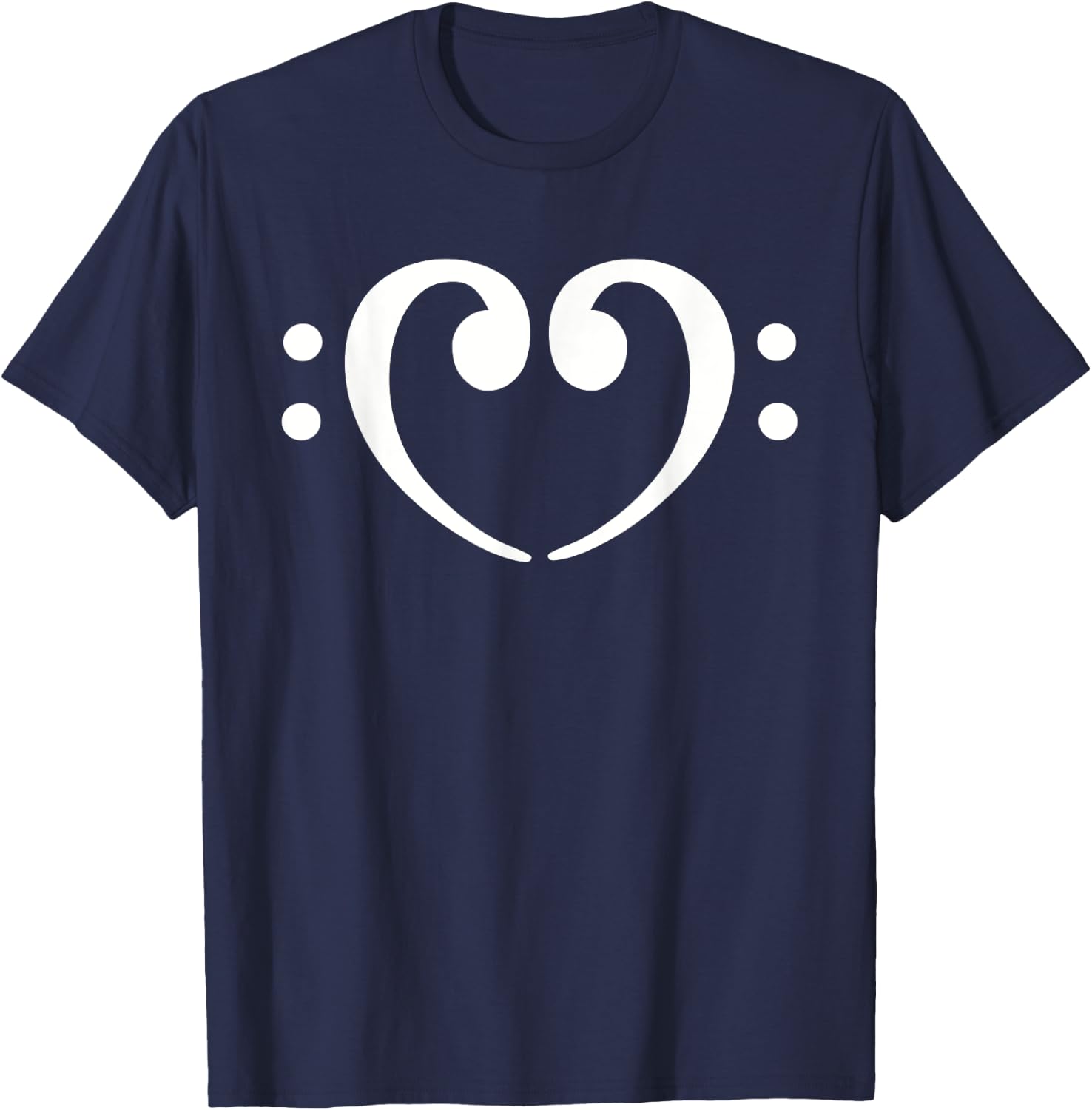 Bass clefs heart T-Shirt - T-Shirt | Navy