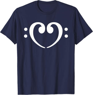 Bass clefs heart T-Shirt - T-Shirt | Navy