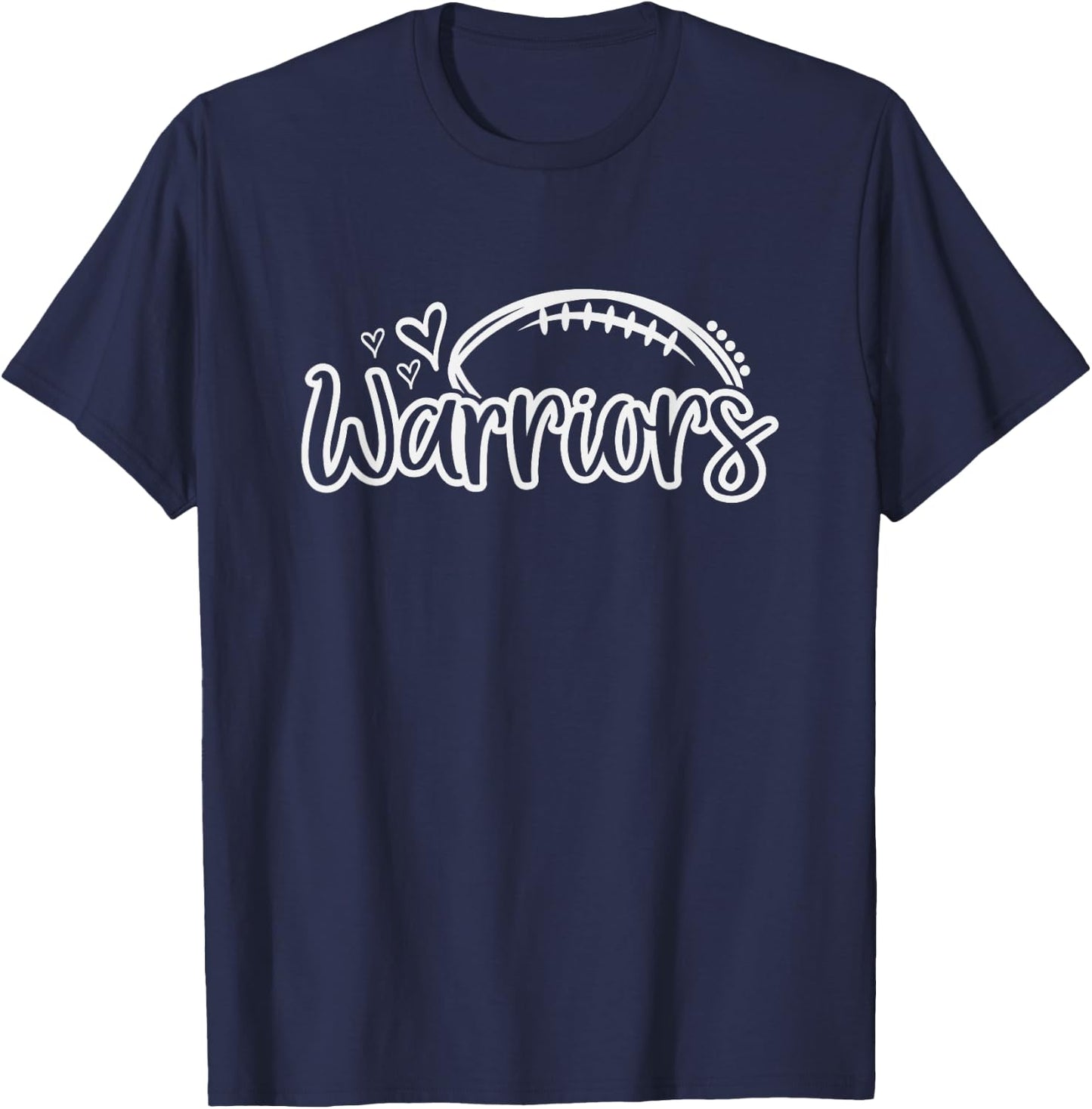 Football Warriors School Sports Fan Team Spirit T-Shirt - T-Shirt | Navy
