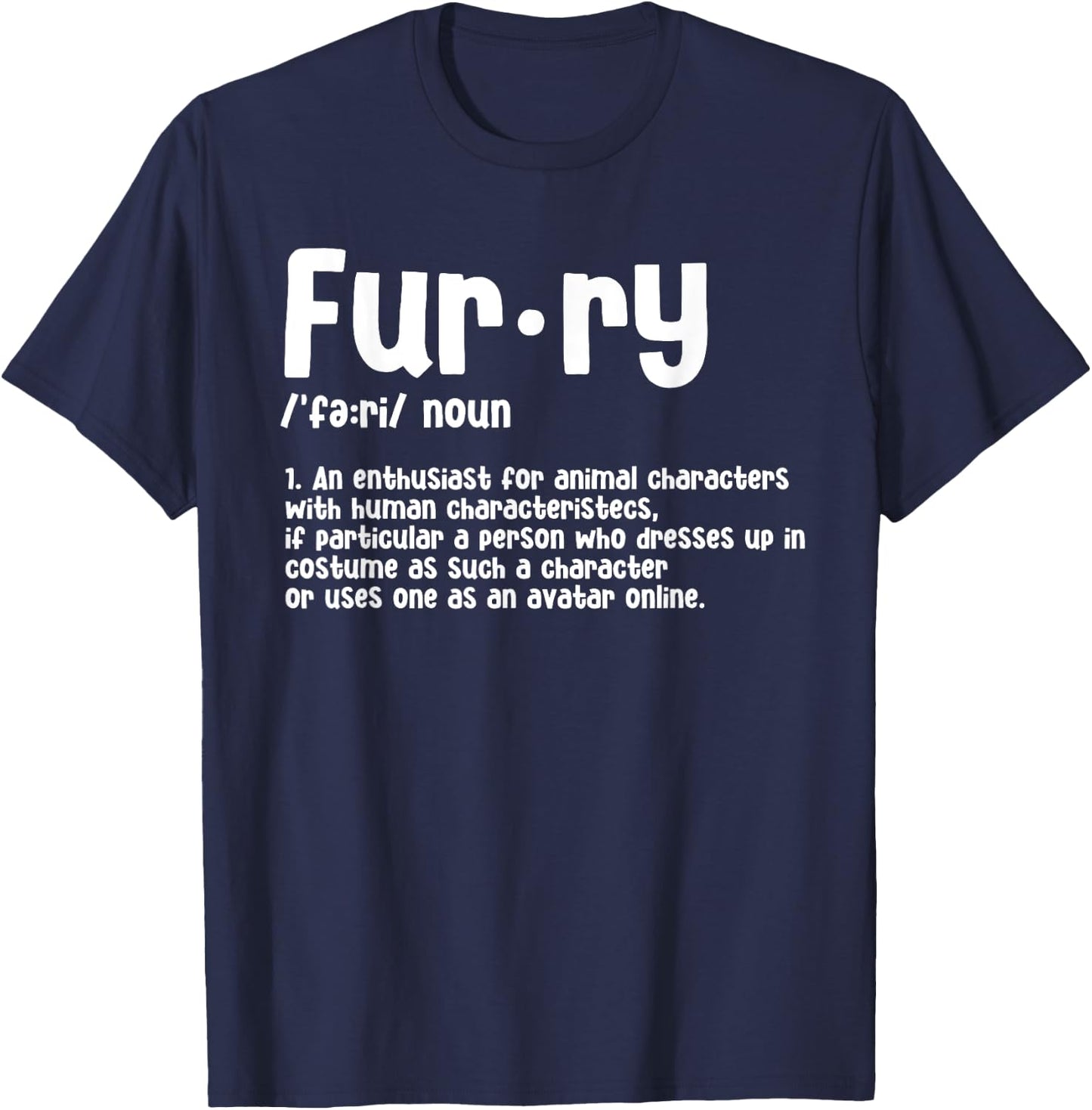 Fursuit Noun Animal Costume Furries Fursuiter Cosplayer T-Shirt - T-Shirt | Navy