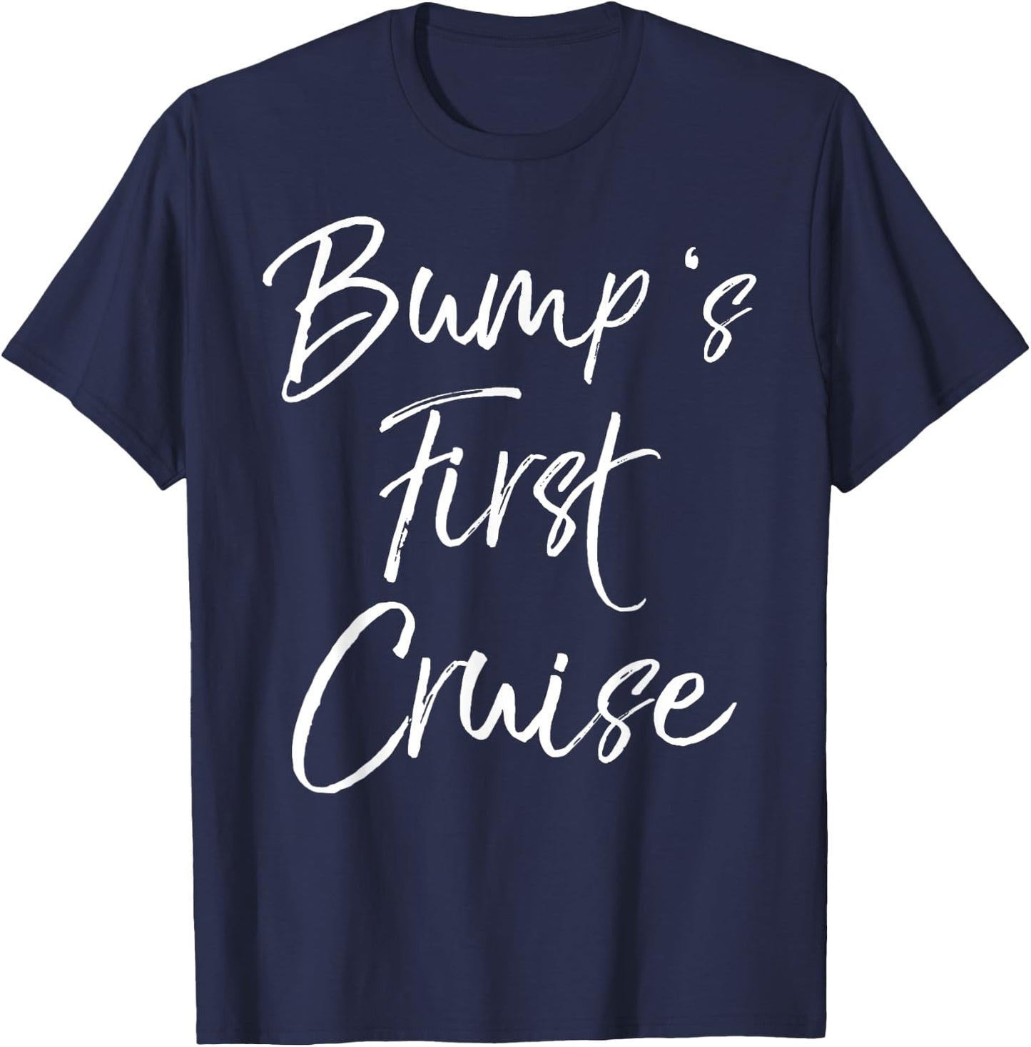 Bump's First Cruise Shirt Funny Pregnancy Shirt Vacation T-Shirt - T-Shirt | Navy
