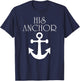 Funny Cruise Her Captain His Anchor Couple T-Shirt - T-Shirt | Navy