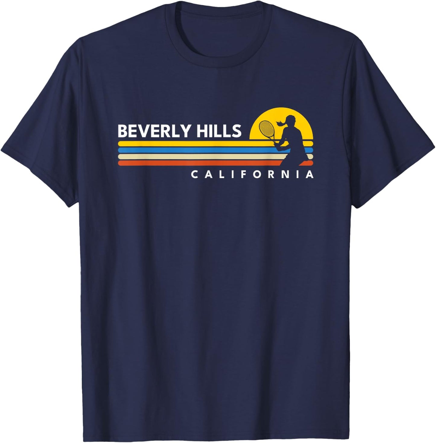 Beverly Hills CA Vintage Retro Souvenirs T-Shirt - T-Shirt | Navy