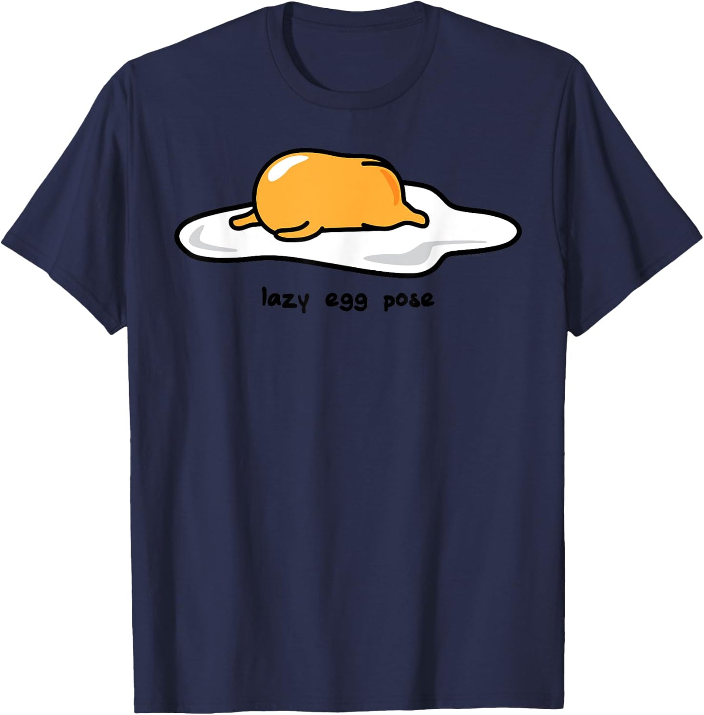 Gudetama The Lazy Egg Yoga Pose Small T-Shirt - T-Shirt | Navy