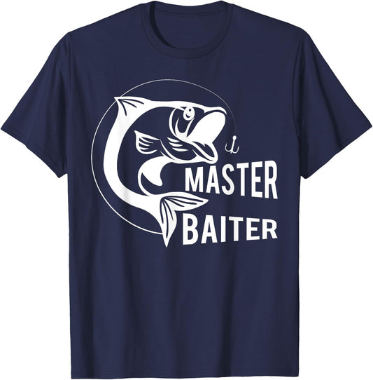 Master Baiter Fishing Hook - Funny Fisherman Gift T-Shirt - T-Shirt | Navy