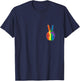 Pride Peace Sign Rainbow T-Shirt - T-Shirt | Navy