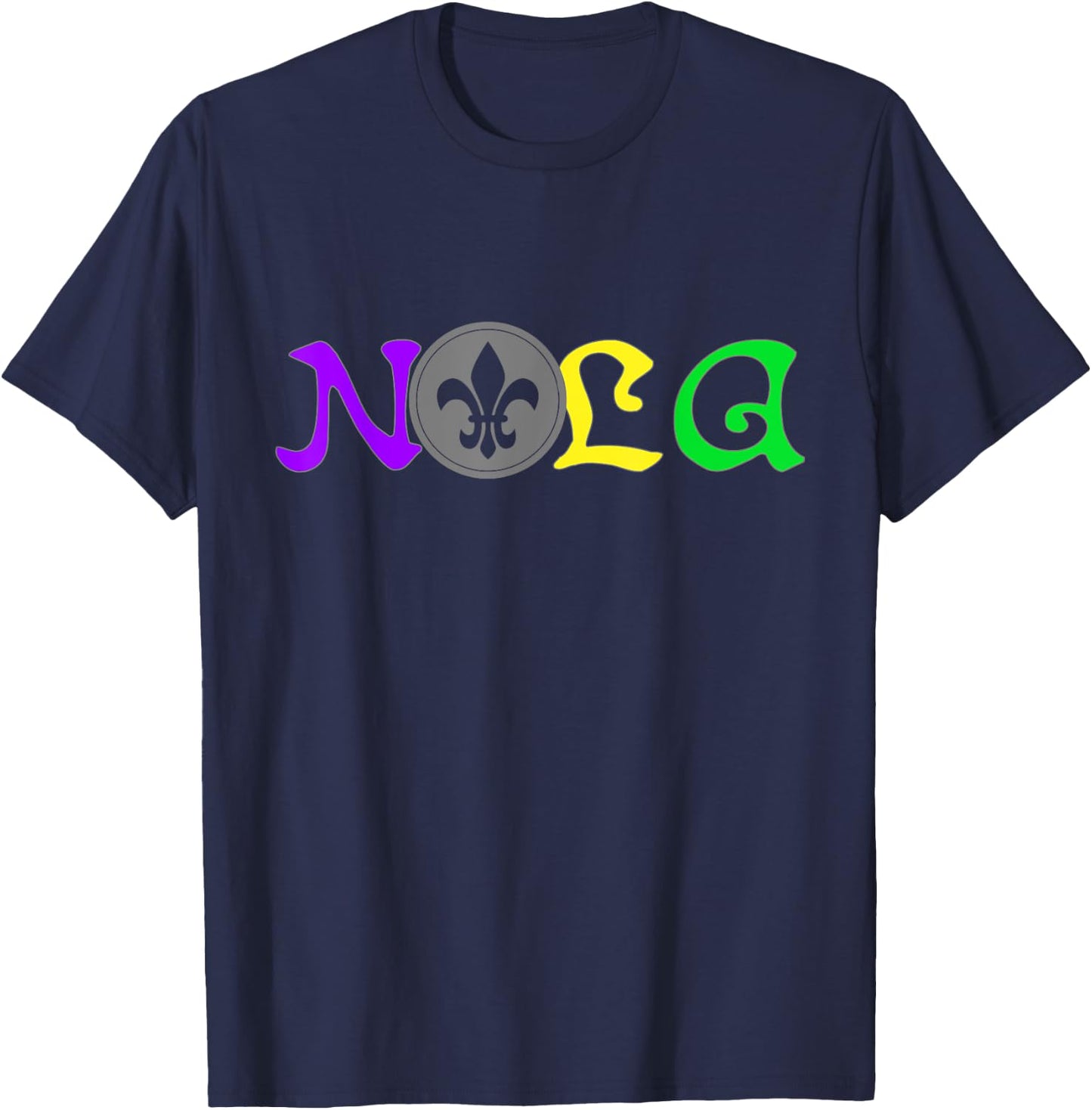 NOLA | New Orleans Mardi Gras | 504 T-Shirt - T-Shirt | Navy