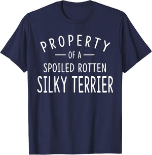Silky Terrier Funny Dog Gifts Property of a Silky Terrier Men Women Kids T-Shirt - T-Shirt | Navy