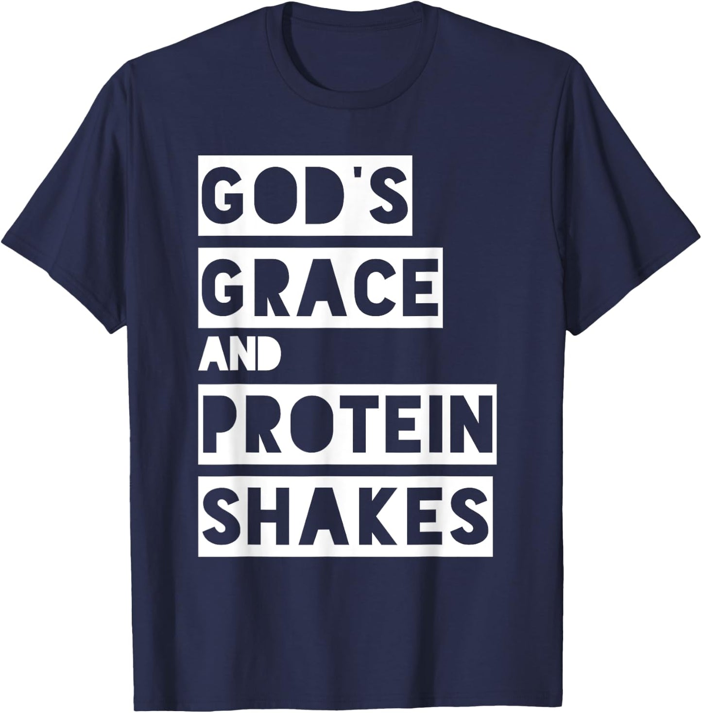 Christian Bodybuilding Workout Gym Design for God's Grace T-Shirt - T-Shirt | Navy