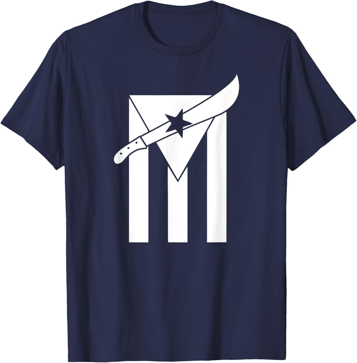 Puerto Rican Nationalist Machetero Flag T-Shirt - T-Shirt | Navy
