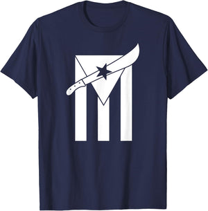 Puerto Rican Nationalist Machetero Flag T-Shirt - T-Shirt | Navy