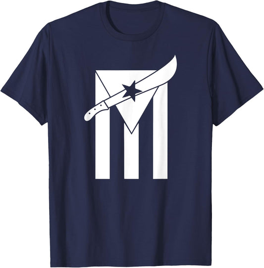 Puerto Rican Nationalist Machetero Flag T-Shirt - T-Shirt | Navy