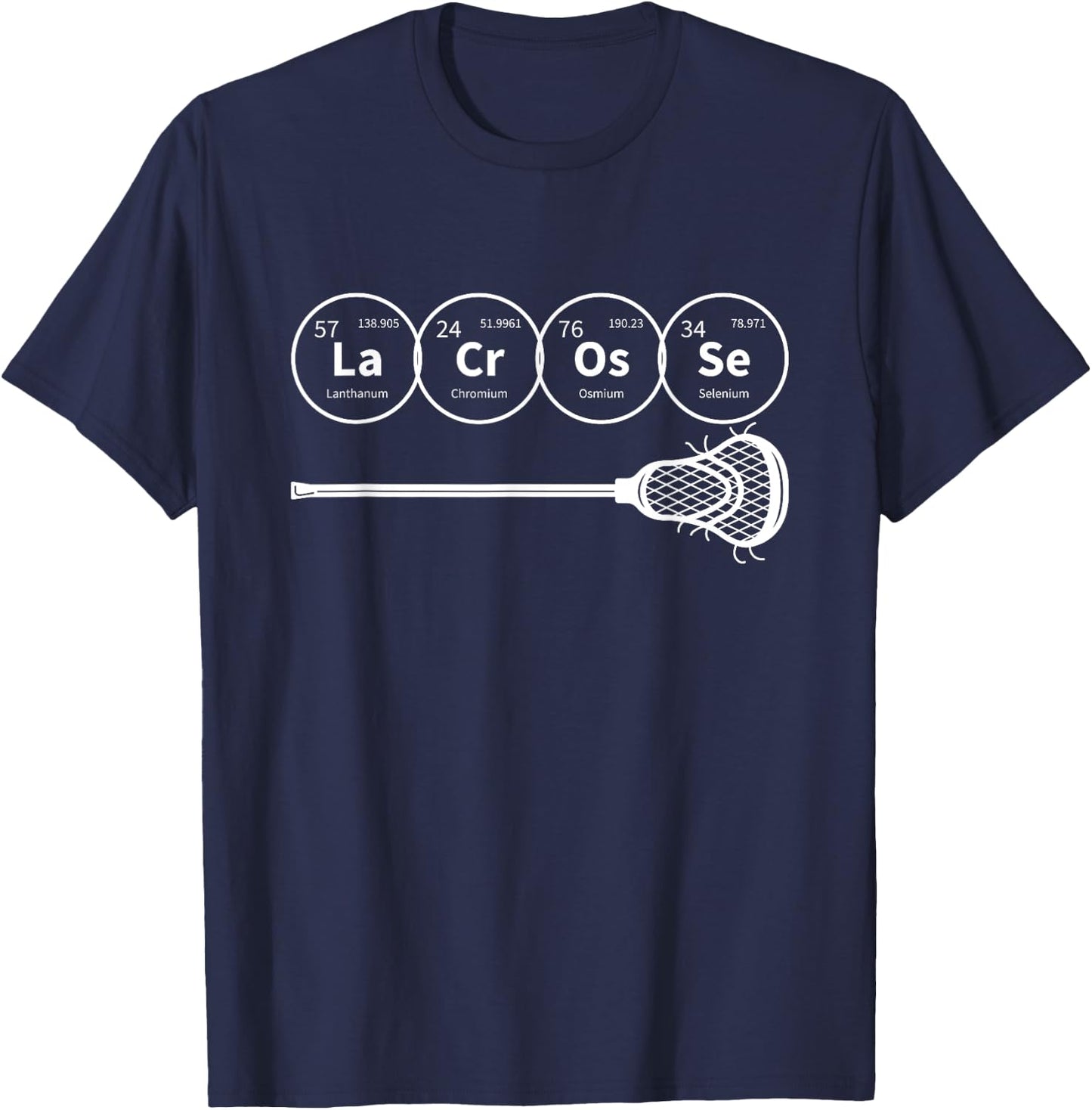 Lacrosse Periodic Table of Elements Chemistry Gift T-Shirt - T-Shirt | Navy