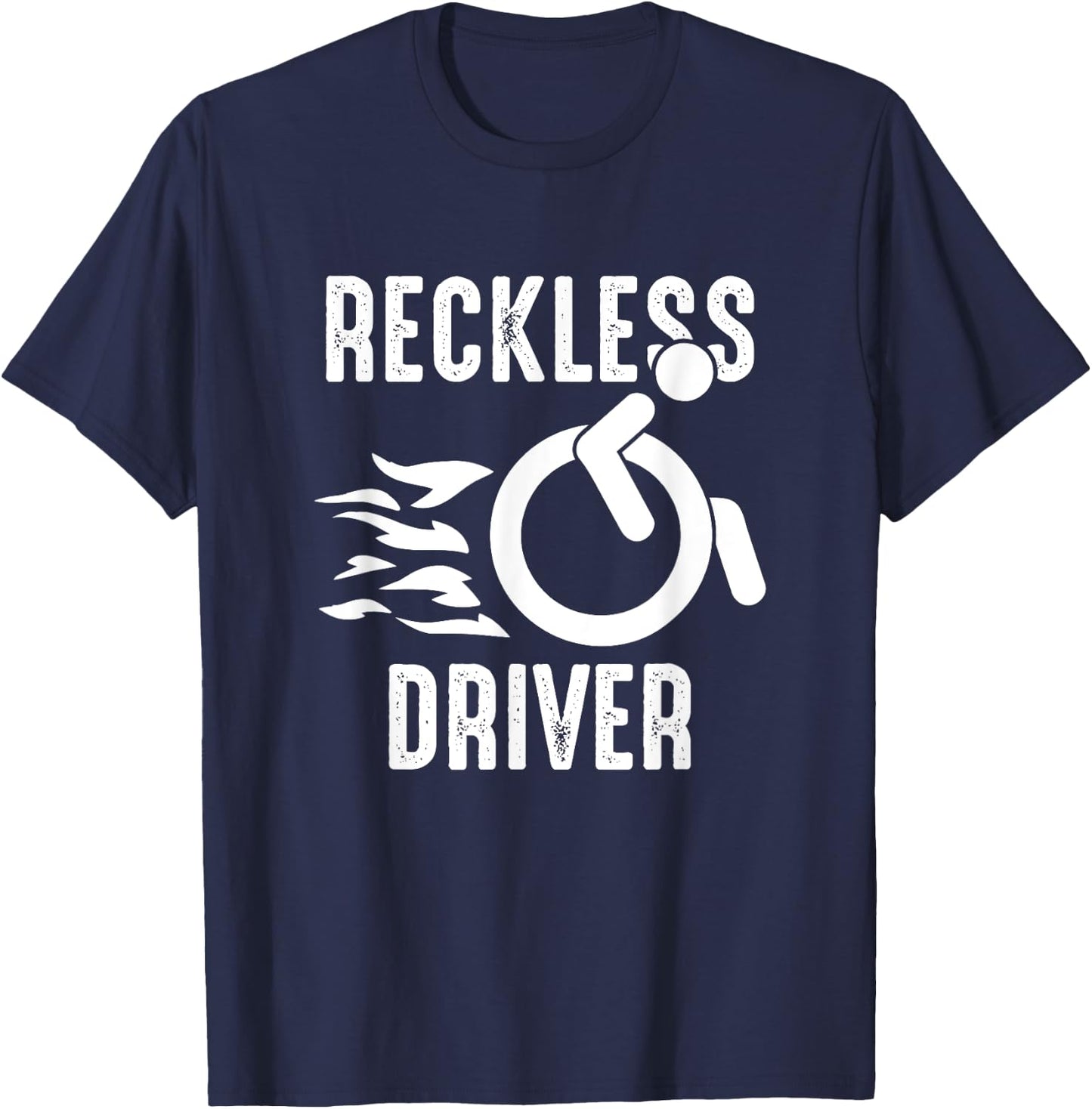 Handicap Wheelchair Life Wheelchair User Funny Wheelchair T-Shirt - T-Shirt | Navy