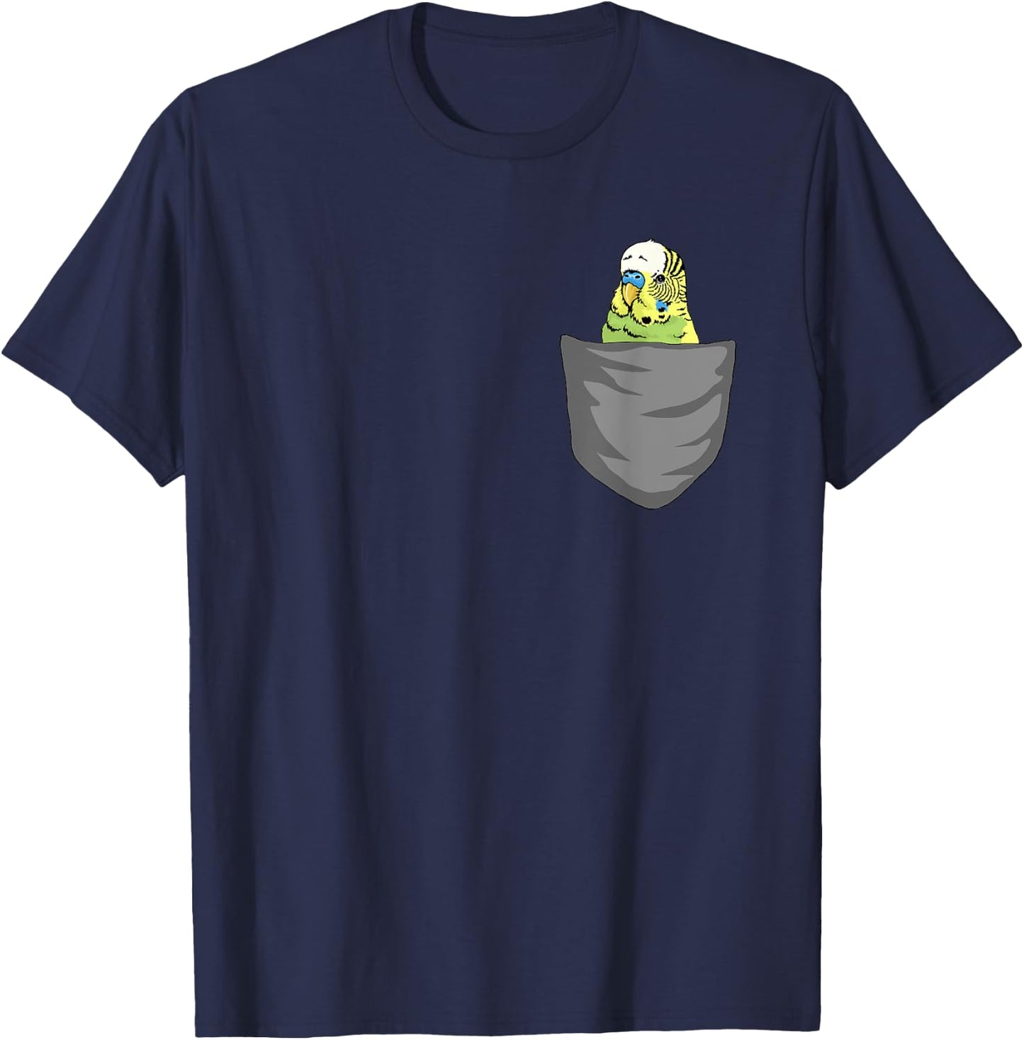 Funny Budgie for a Budgie Lover Budgie Pocket Shirt T-Shirt - T-Shirt | Navy