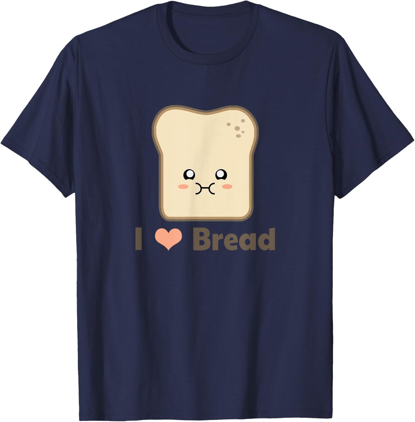 Kawaii I Love Bread T-Shirt - T-Shirt | Navy
