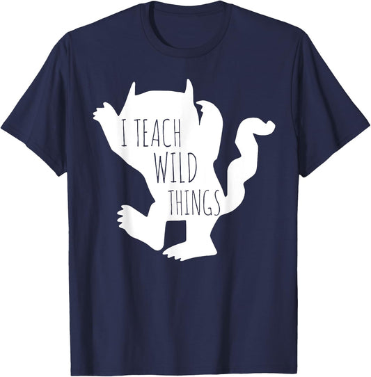 I Teach Wild Things Monster Funny Halloween Gifts T-Shirt - T-Shirt | Navy