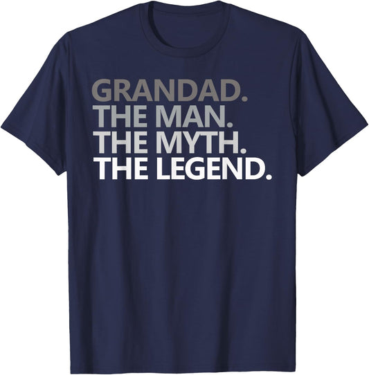 GRANDAD THE MAN MYTH LEGEND Father's Day Gift Grandpa Papa T-Shirt - T-Shirt | Navy