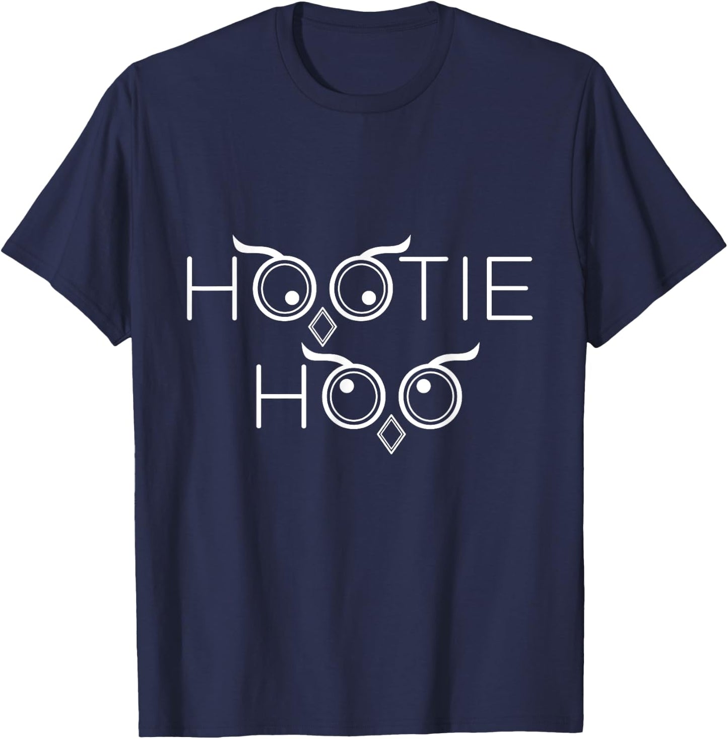Funny Owl Shirts Hootie Hoo Owl - Blue, , Short Sleeve, Fitted, Adult, Cotton 60% Polyester 40% T-Shirt - T-Shirt | Navy