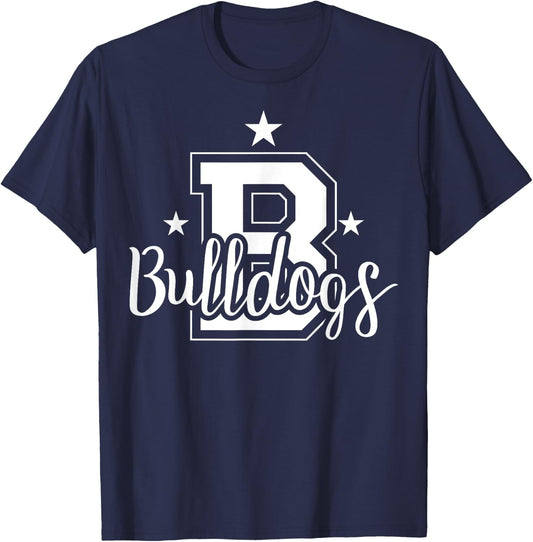 Schools Sports Mascot Bulldogs Team Fanatic Gift T-Shirt - T-Shirt | Navy