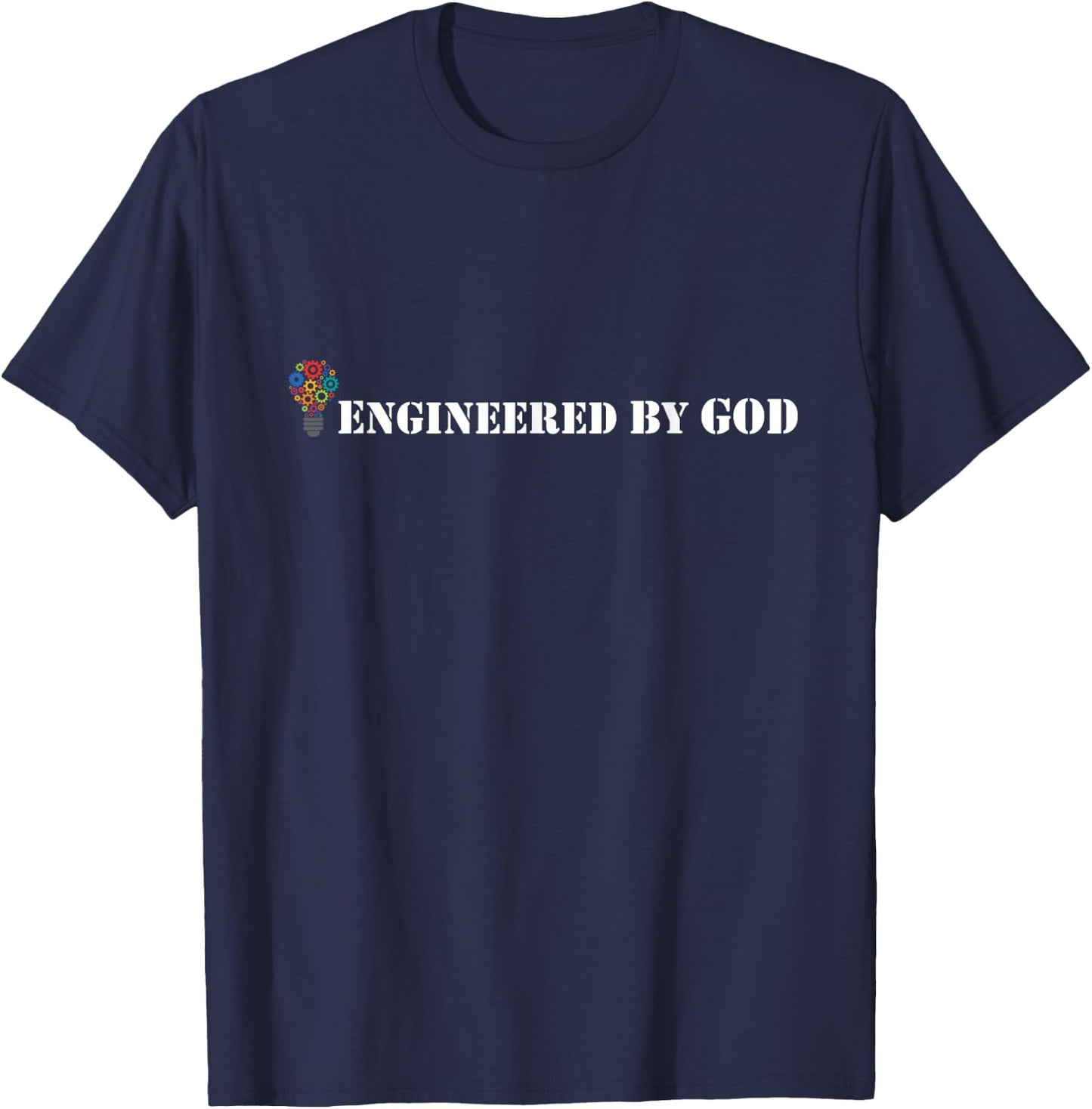 Engineered By God Design Christian Creation T-Shirt - T-Shirt | Navy